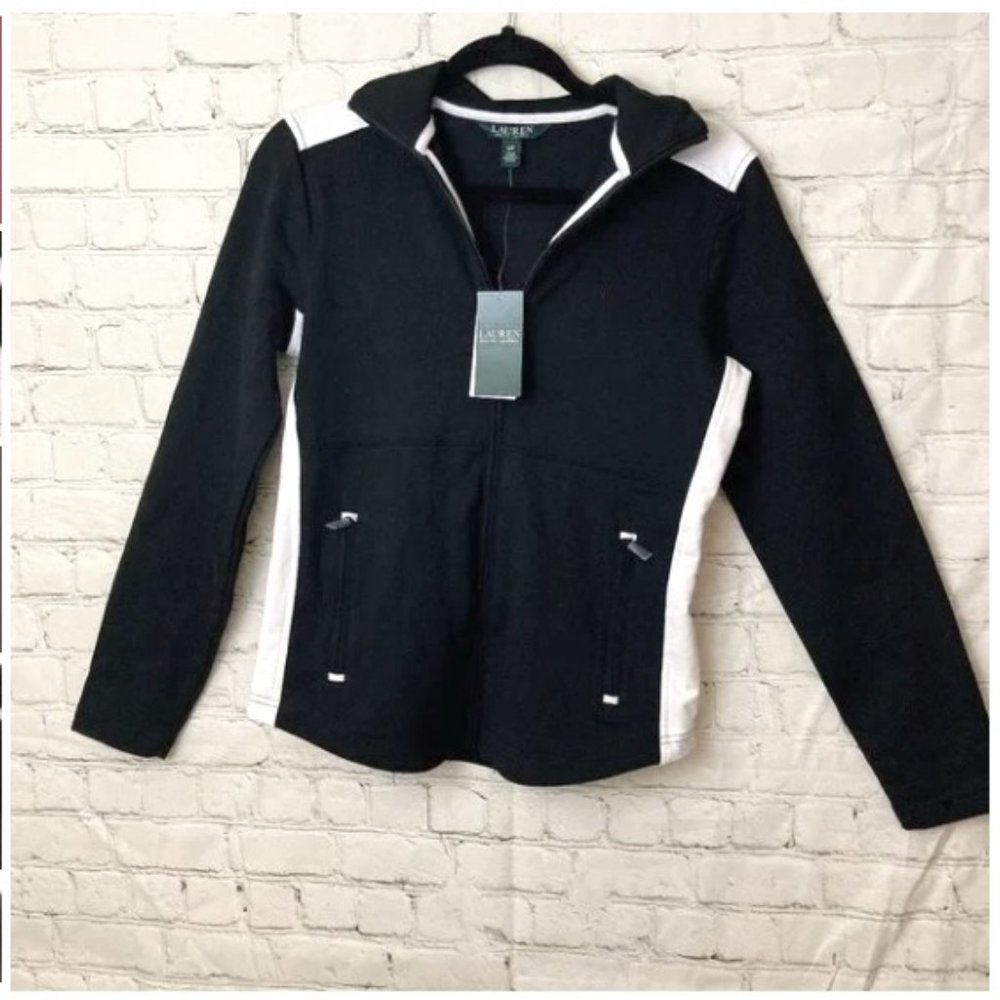 Ralph Lauren black and white zip up jacket